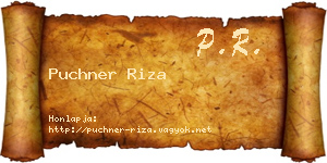 Puchner Riza névjegykártya